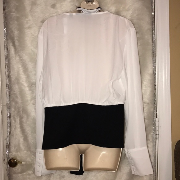 Gabrielle Union Colorblock Wrap Corset Blouse Top - Picture 3 of 4